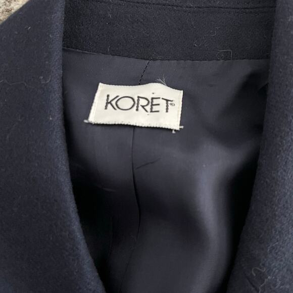Vintage Koret Navy Blue Wool Blazer Jacket Short Dark Academia Preppy - Picture 10 of 14